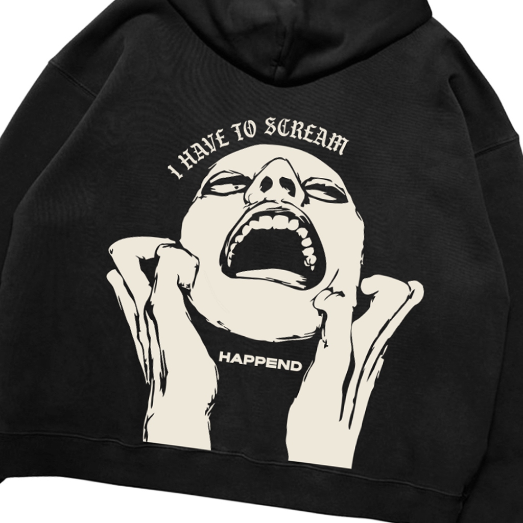 Jual HPND - Sweater Hoodie Boxy Fit Original Basic Scream Fleece ...