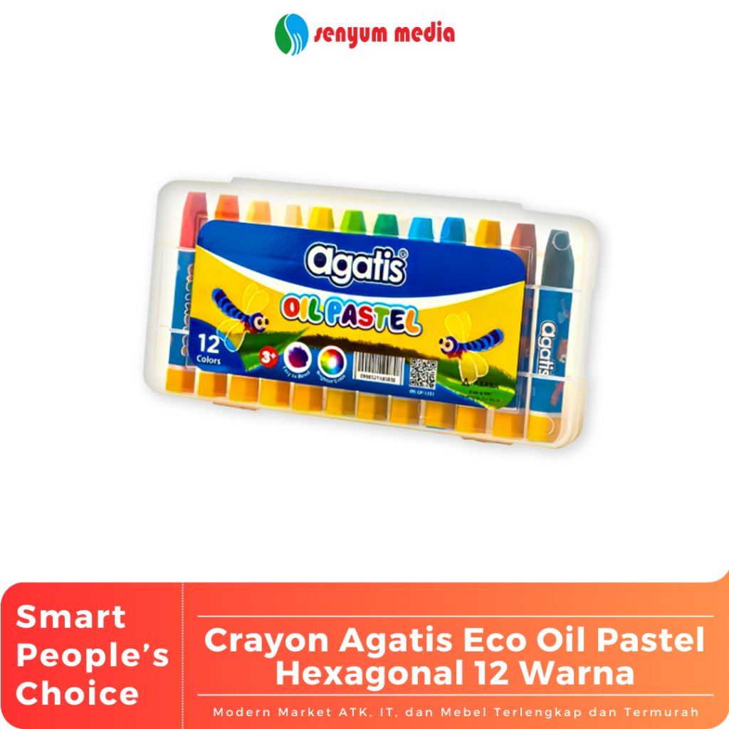 Jual Crayon Agatis Eco Oil Pastel Hexagonal 12 Warna (1 Pcs) (S:PCS ...