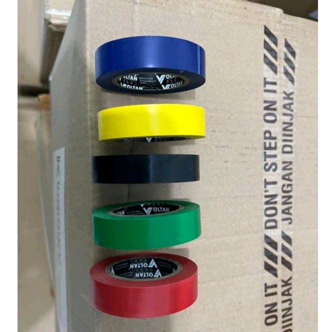 Jual Isolasi Listrik Warna / Isolasi Warna Lapis PVC Anti Bakar VOLTAN ...