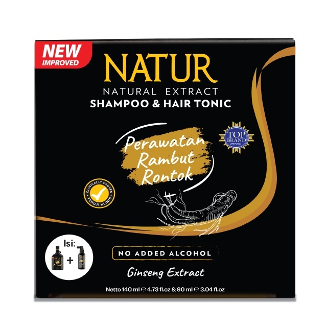 Jual Natur Shampoo & Hair Tonic 2 in 1 Ginseng - Paket Shampoo Tonik ...
