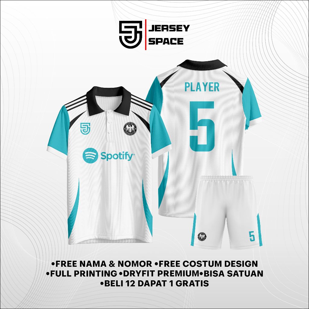 Jual Jersey Sepak Bola Berkerah Free Costum Design Tambah Nama Nomor ...