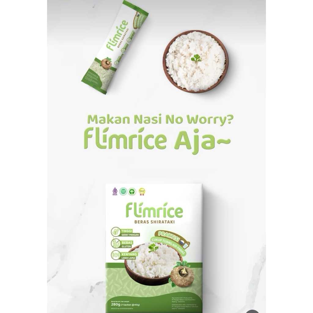 Jual Flimrice Nasi Shirataki (Nasi Diet) 1 box isi 7 sachet by Flimty ...