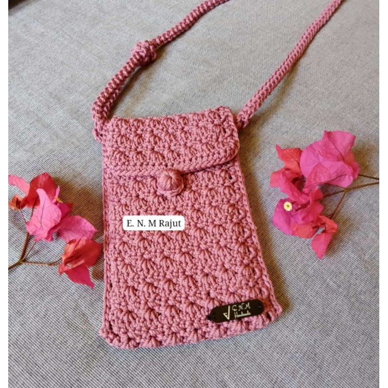 Jual Pre-Order. Tas HP Rajut Original Handmade. Boleh Request Warna ...