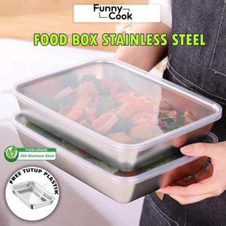 [BUY 1 GET 5 PCS] Funnycook Food Box Isi 5pcs Wadah Makanan Multifungsi Stainless Steel Serbaguna Food Grade Wadah Penyimpanan