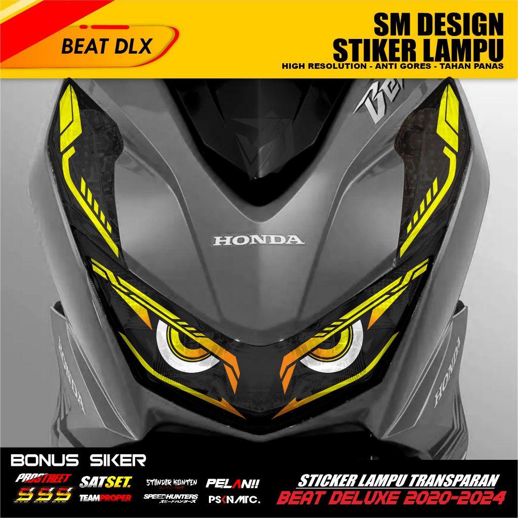 Jual Sticker Variasi Lampu Alis Motor BEAT DELUXE-STREET 2020-2023 ...