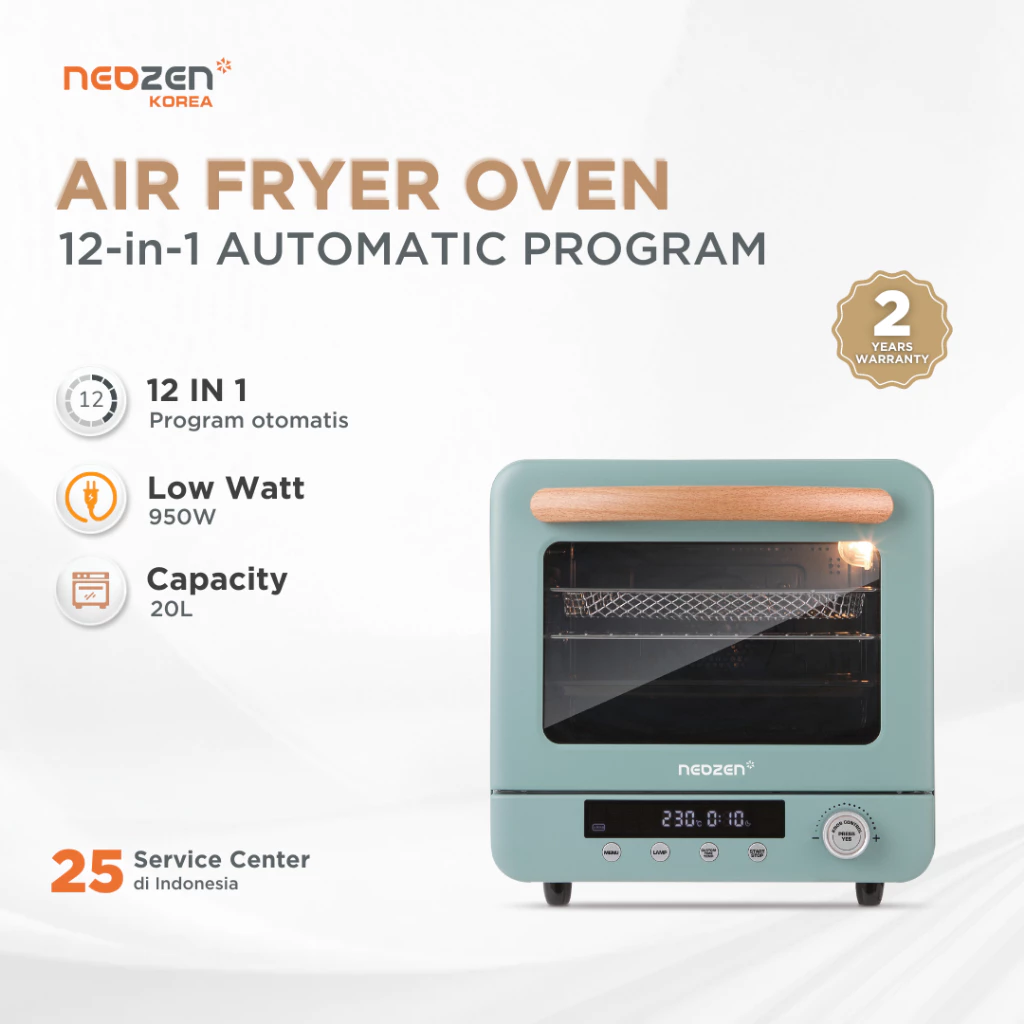 Neozen Air Fryer Oven - Low Watt 20 Liter - GREEN TOSCA