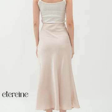 ETEREINE Rok Satin Reine 90CM Satin Long Skirt Rok Satin Panjang S Sampai 3XL