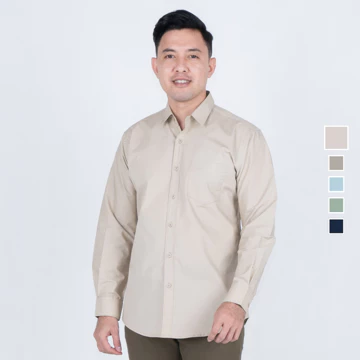 BENHILL Kemeja Basic Formal Pria Panjang Katun Poplin New Colors
