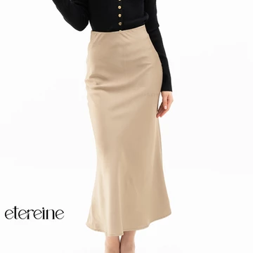 ETEREINE Rok Satin Reine 90CM Satin Long Skirt Rok Satin Panjang S Sampai 3XL