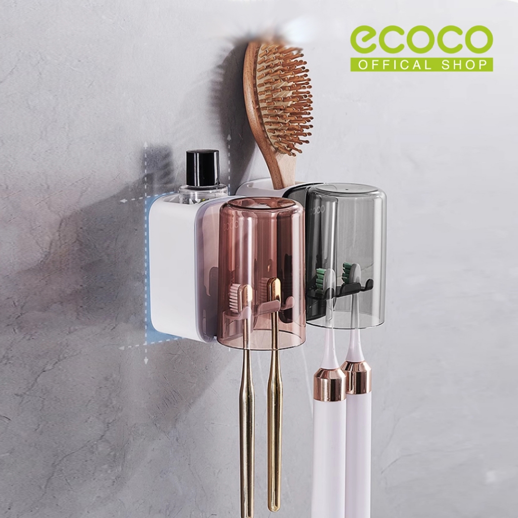Jual ECOCO Toothbrush Holder Cup Set - Rak sikat gigi tempat pasta gigi ...