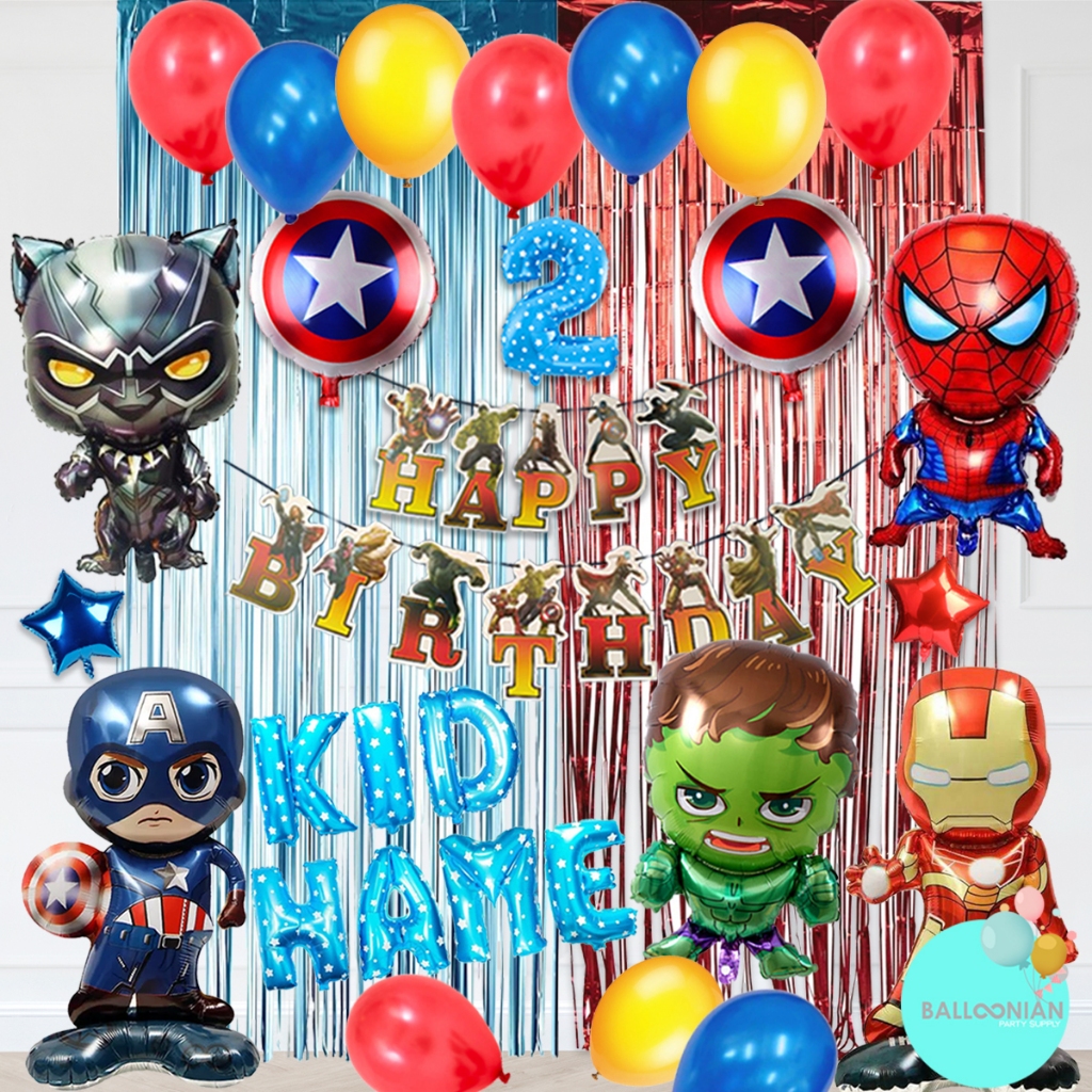 AVENGERS SIMPLE DEKORASI SET/BALON FOIL/DEKORASI ULANG TAHUN ANAK/PAKET DEKORASI MURAH