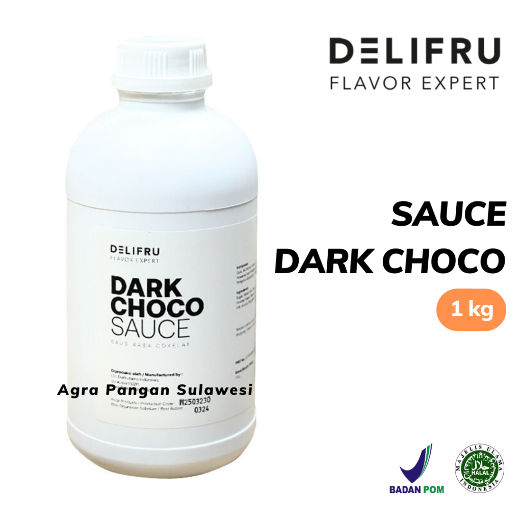 Jual Delifru Sauce DARK CHOCO Chocolate Cokelat Coklat 1kg 1 L Liter ...