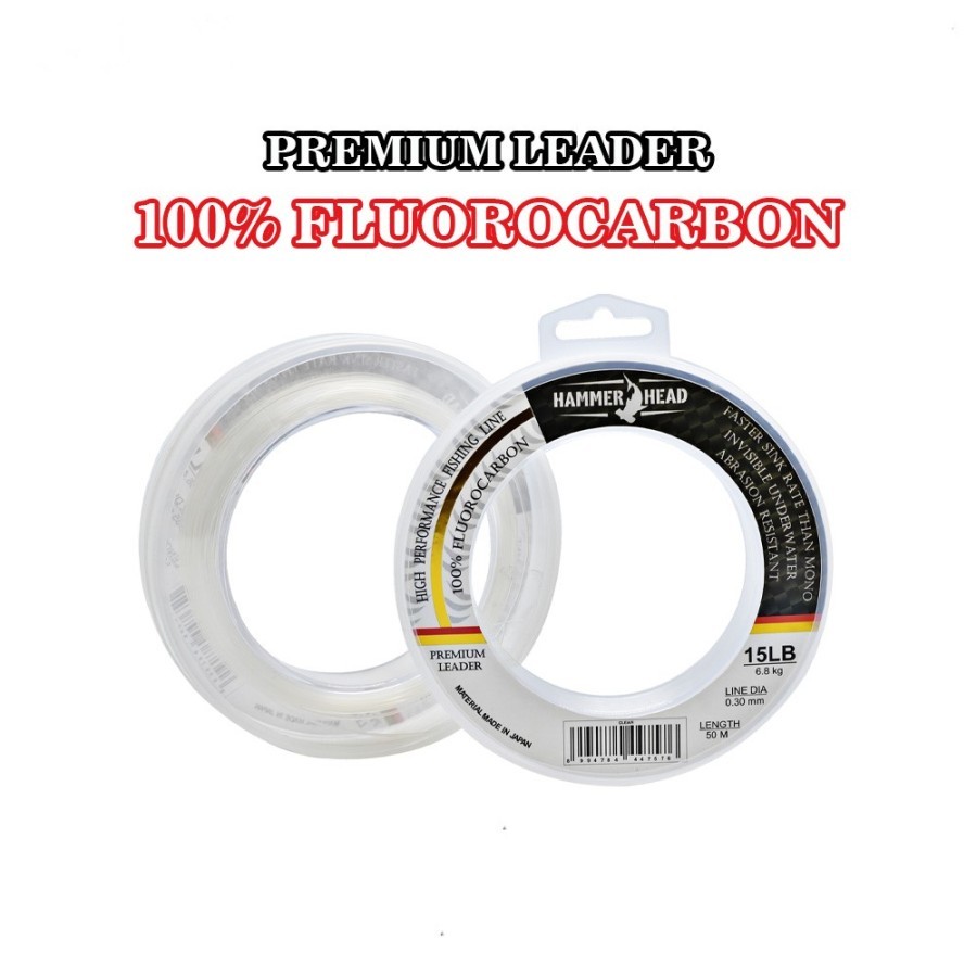 Jual Senar Pancing Leader Fluorocarbon Hammerhead 50M 100% Original ...