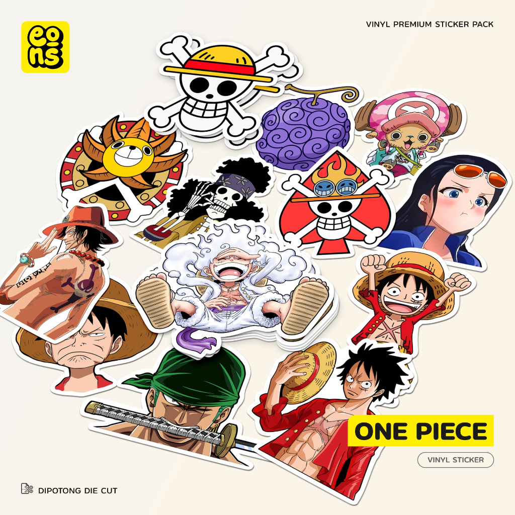 Jual Sticker One Piece Die Cut Anime Vinyl Waterproof – Stiker Karakter ...