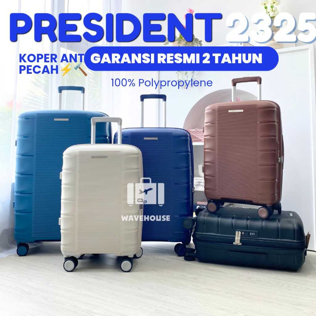 Jual Koper PRESIDENT Original 20 24 28 Inch TSA Double Zipper Ringan ...