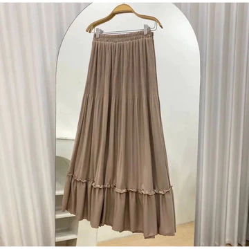 Bisa Rok Plisket Ruffle Plisket Skirt