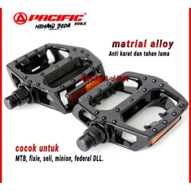 Jual Pedal MTB Lipat Roadbike dll As Besar Tapak Lebar Almunium Hitam ...