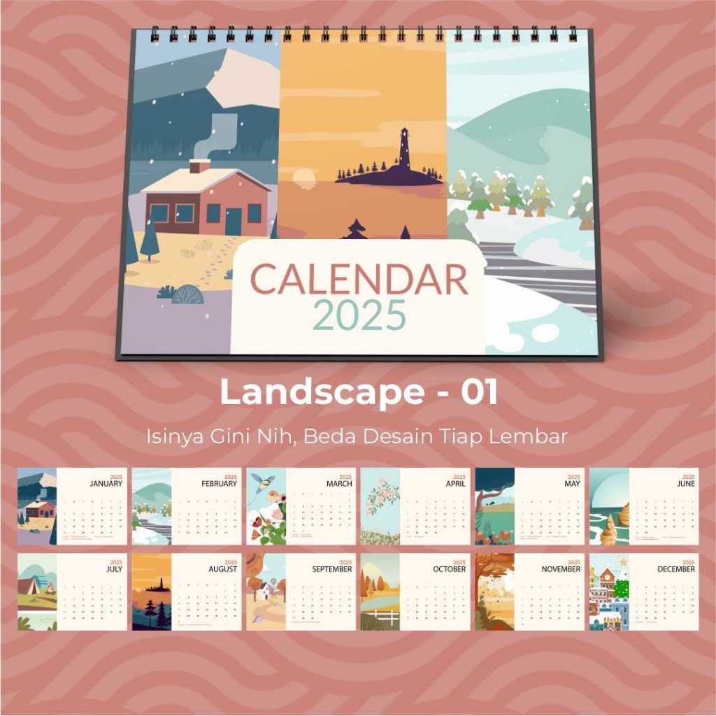 Jual Kalender Meja 2025 Aesthetic Kalender 2025 Aesthetic Custom ...