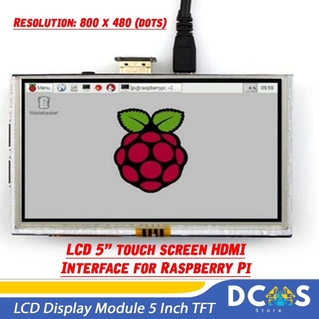 Jual 5 Inch Touch Screen LCD HDMI Interface for Raspberry Pi | Shopee ...