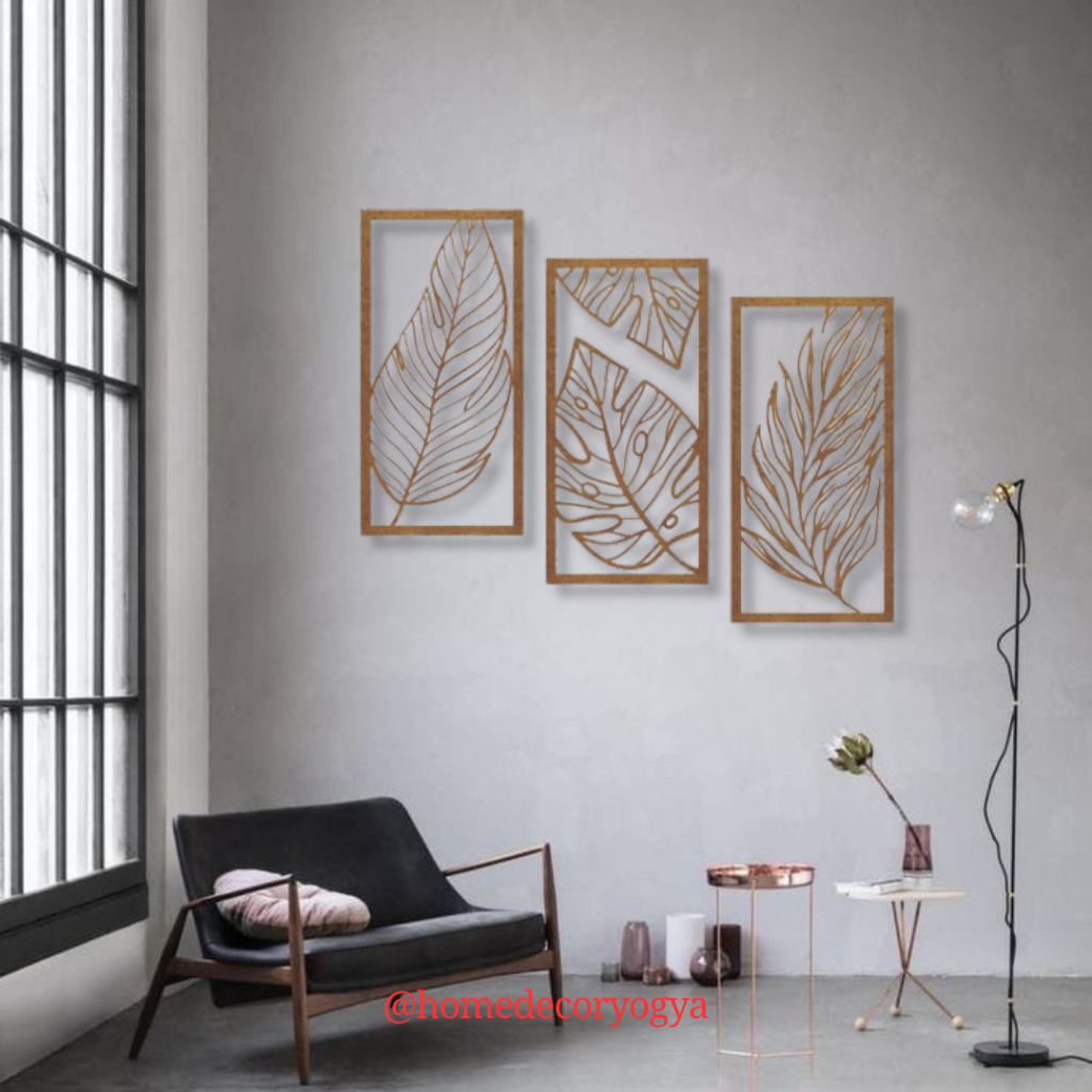 ( 1 SET ISI 3 ) Hiasan Dinding kayu Pajangan Ruang Tamu Aesthetic Dekorasi Rumah Minimalis Elegant Mewah Berkualitas D03 Laser Cutting