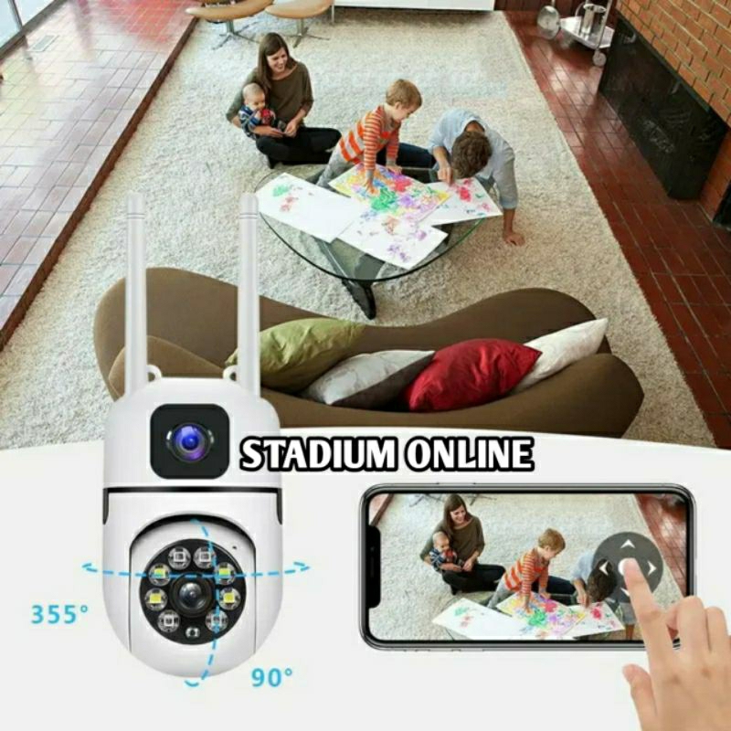 Jual IP Camera V380pro CCTV 2 Antena Z2 Dual Lens 360 Rotation Motion ...