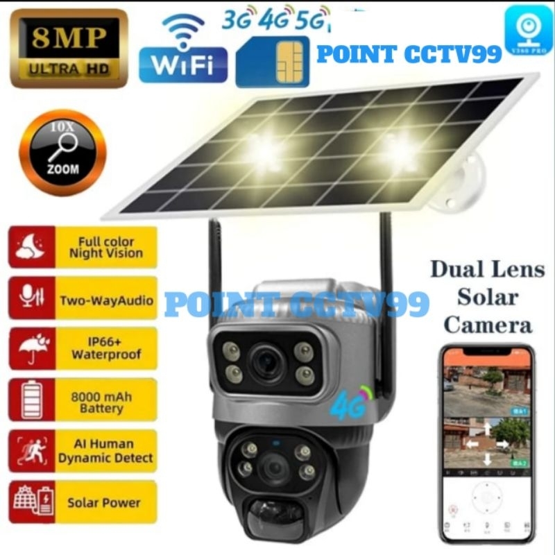 Jual New Cctv Outdoor PTZ 2 lensa kamera 2 layar monitor 4G LTE ...