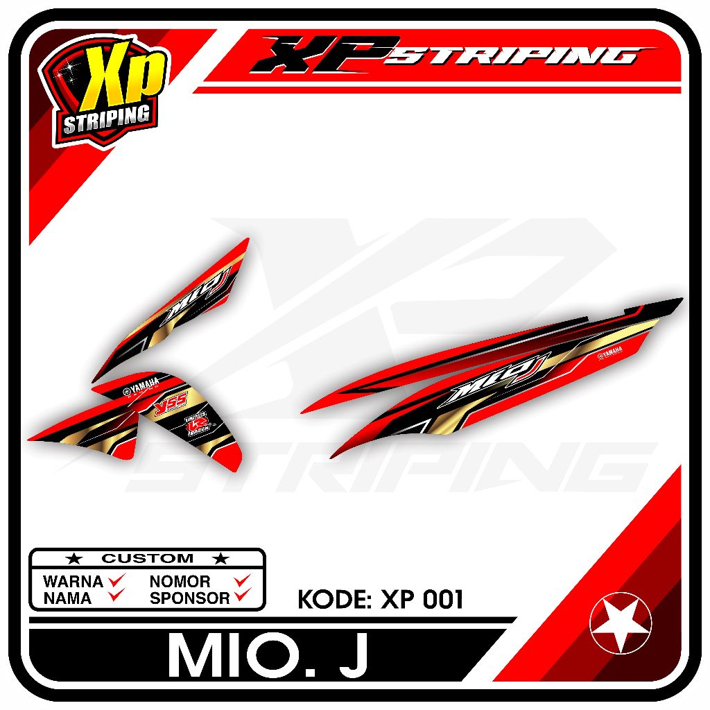 Jual Striping Mio J - Sticker Striping Yamaha Mio J Desain Racing XP.01 ...