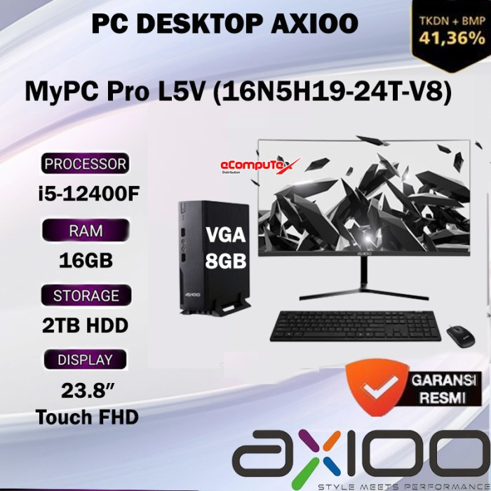 Jual AXIOO PC DESKTOP MYPC PRO L5V (16N5H19-24T-V8) i5-12400F RAM 16GB ...