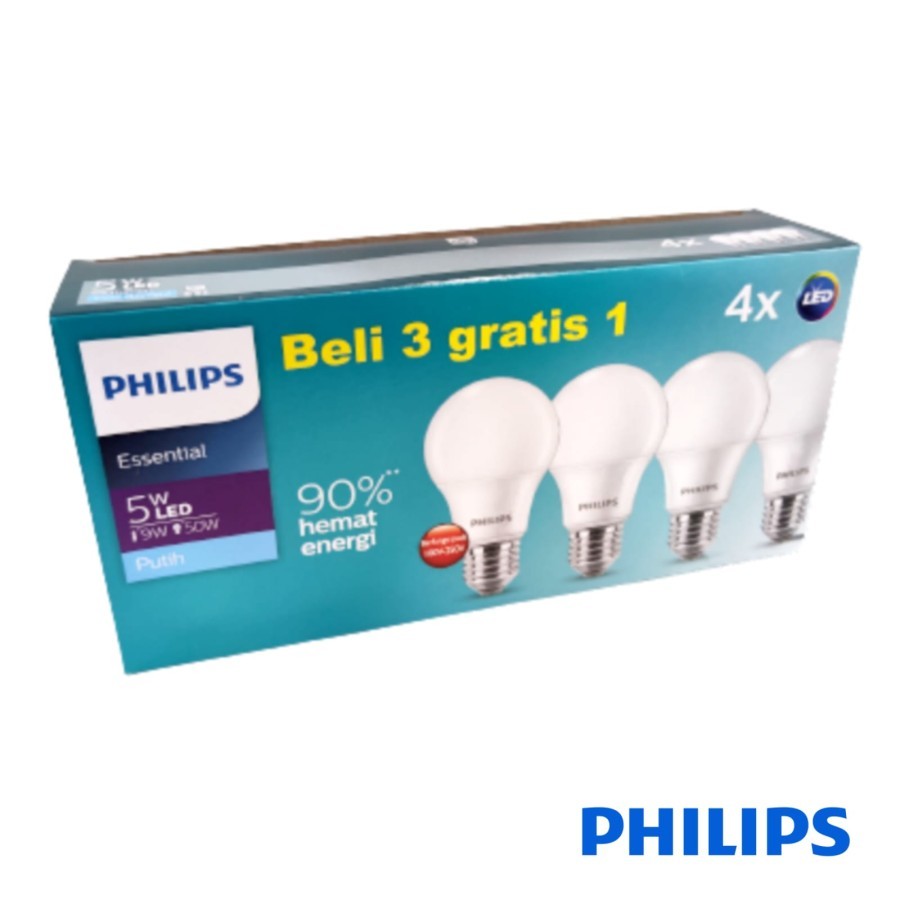 Jual PHILIPS ESS LED Bulb MultiPack 5W 5 W 5 Watt 5Watt E27 6500K Putih ...