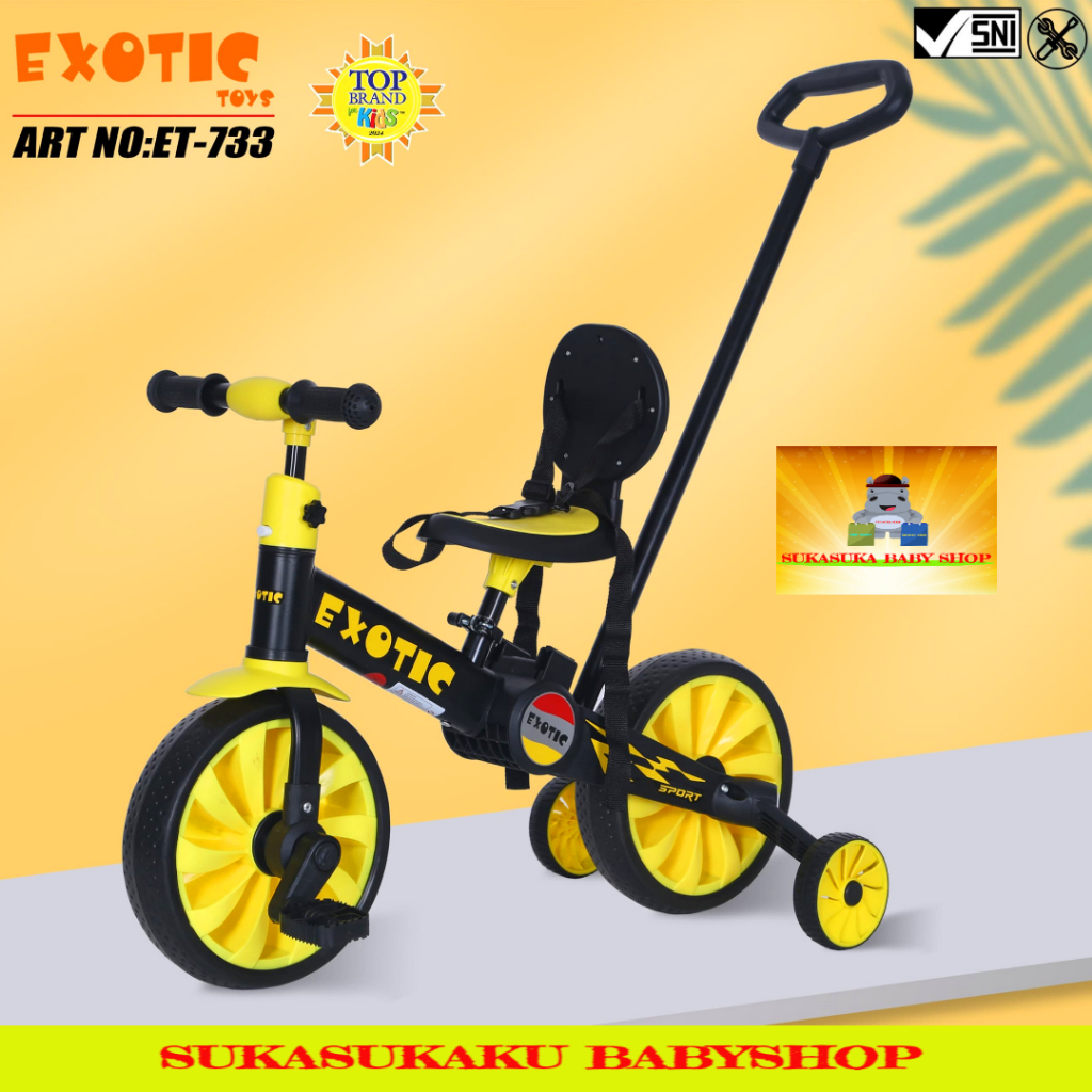 Jual Sepeda Anak Roda Tiga 6 In 1 Balance Bike New Model EXOTIC ET 709 7 ET 733 5in1 FAMILY F 702 PMB NUWA T32 Dorongan Bisa Atur Stir Depan Shopee Indonesia