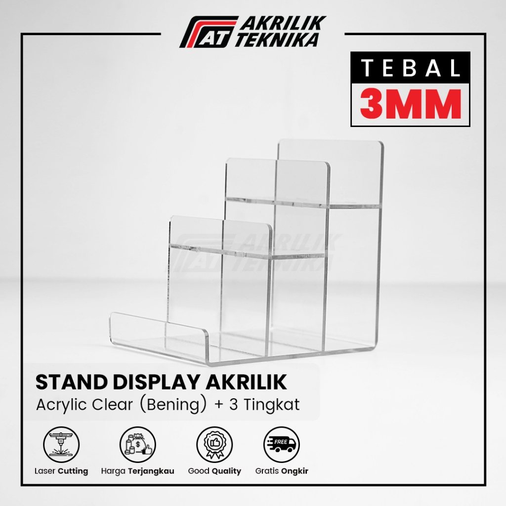 Jual Stand Display Akrilik 3 Tingkat / Stand Makeup Action FIgure ...