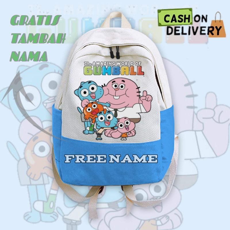 Jual Tas anak the amazing world of gumball karakter lucu cocok untuk