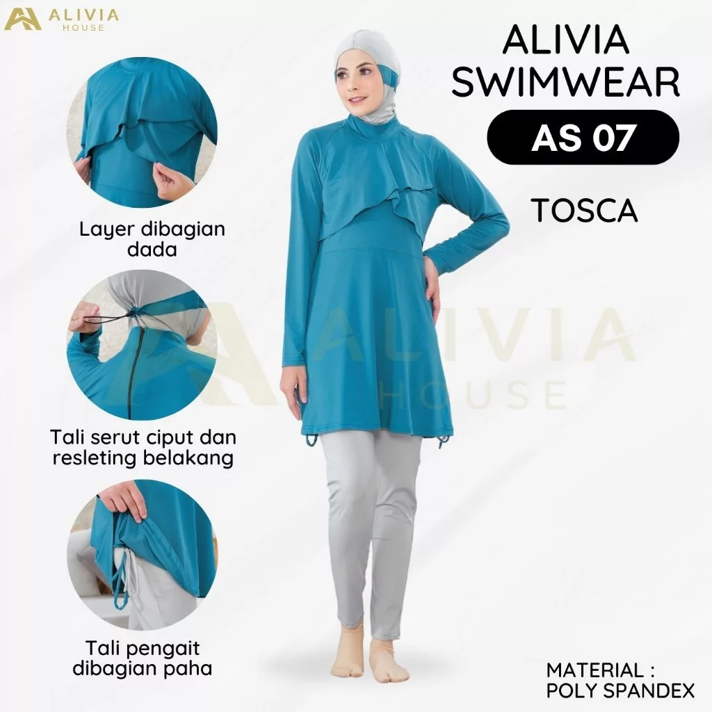 Baju Renang Muslimah Alivia House AS07 untuk Wanita dan Remaja Perempuan Hijab