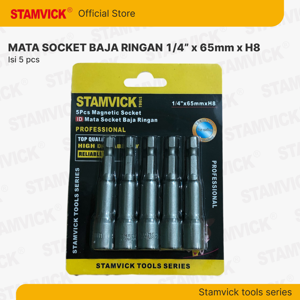 Jual Mata Bor Sok Roofing Magnet 1/4xH8x65mm Stamvick Sock Baut Sekrup ...
