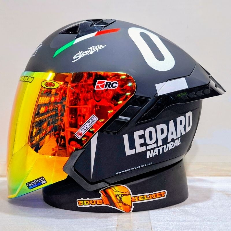 Jual Helm Half face Rsv Sv300 solid black doff Paket Ganteng