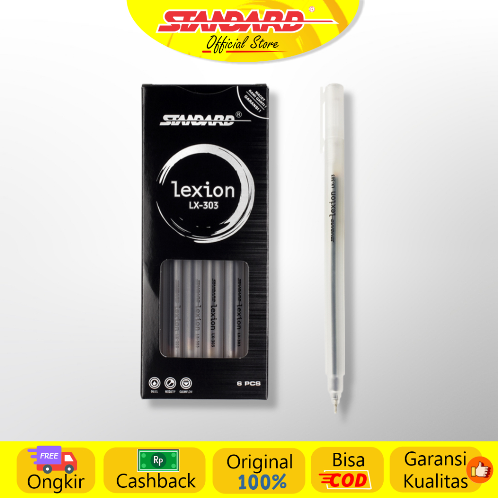 Standard - Pulpen Lexion LX-303 Oil Gel  ( Alat Tulis / Pen / Ballpoint / Pena )