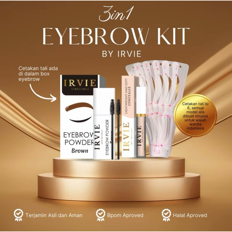 Jual Paket alis 3 in 1 Eyebrow powder cetakan alis tali conceler (BPOM ...
