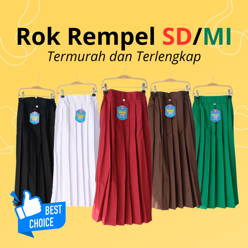 Jual Rok Rempel Seragam Sekolah SD/MI Bahan FAMATEX PREMIUM | Shopee ...