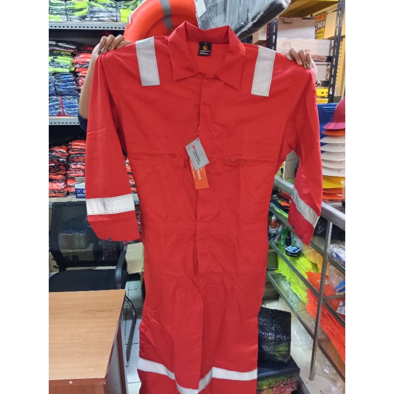 Jual WEARPACK COVERALL NOMEX DUPONT MERAH 6 OZ ORIGINAL | Shopee Indonesia