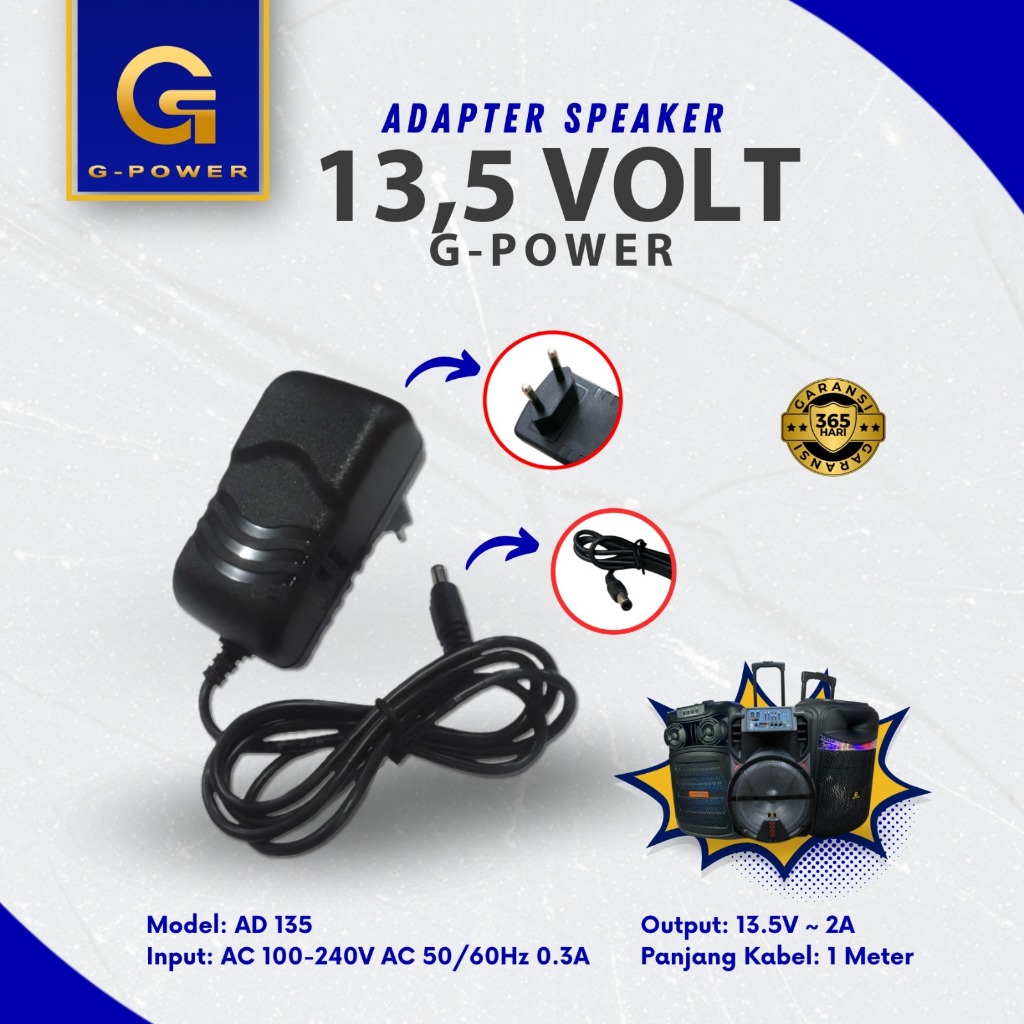 13.5V AC/DC Adapter Compatible with CEN TECH 5 in 1 Portable Power