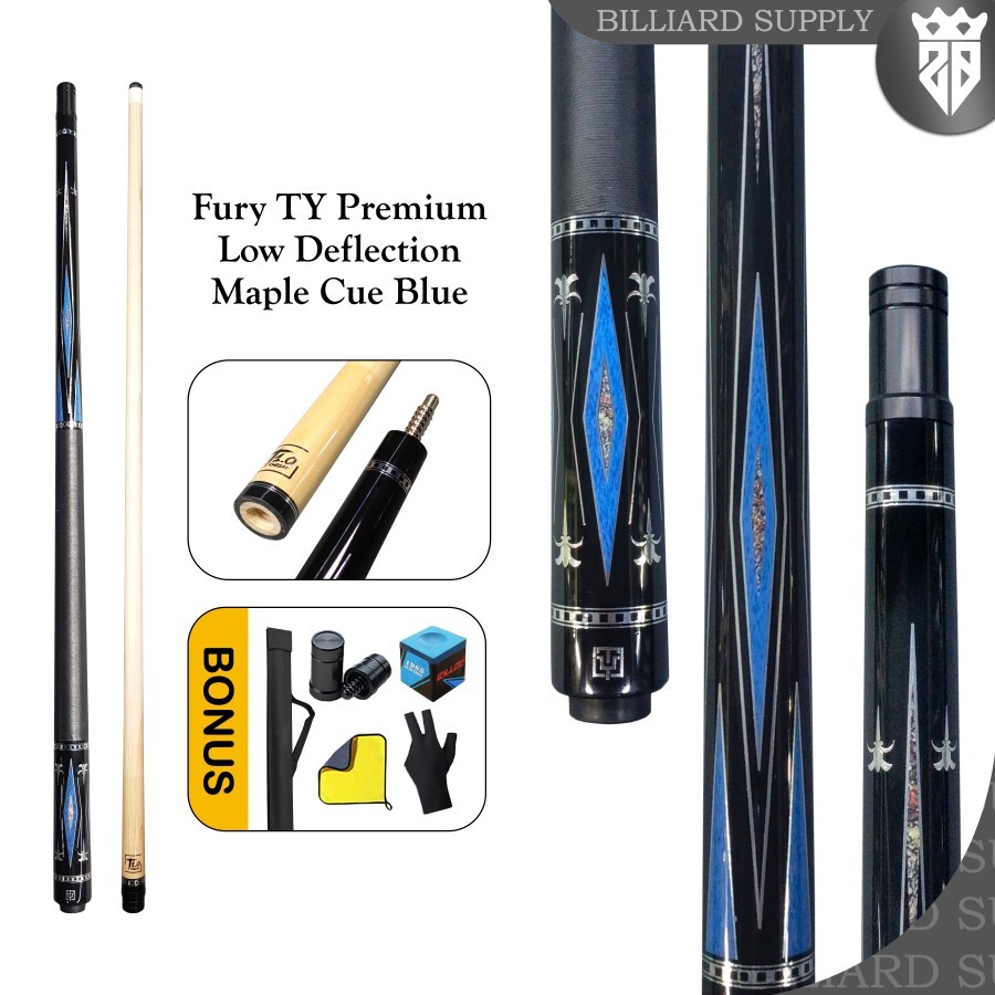 Jual Fury TY Knight Series Maple Play Cue Stick Low Deflection Stik ...