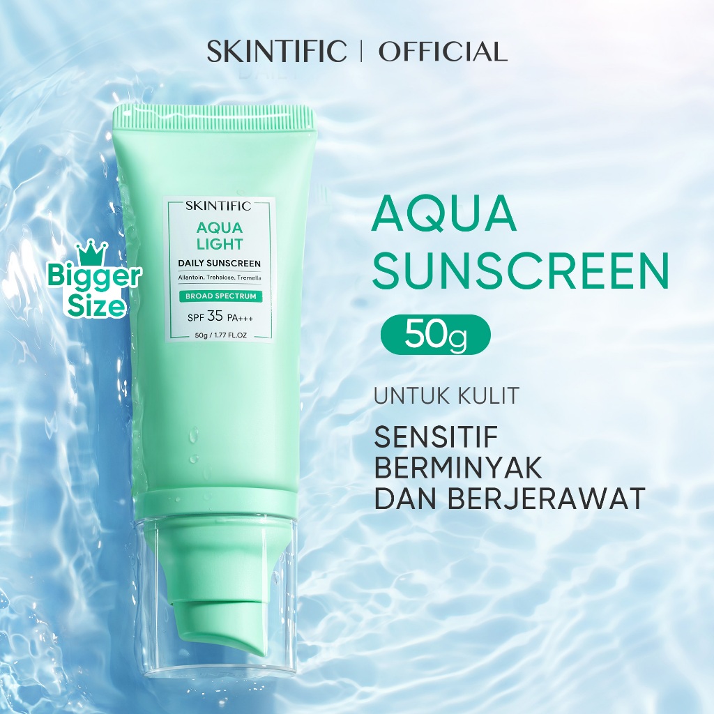 Jual SKINTIFIC - Aqua Light Daily Sunscreen SPF 35 PA+++ 50g | Skincare ...