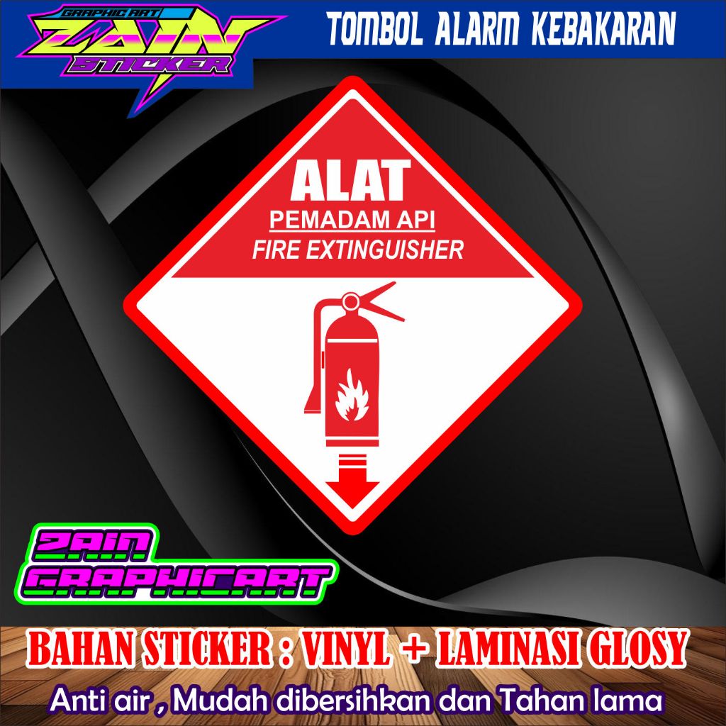 Jual stiker vinyl anti air waterproof PETUNJUK ALAT PEMADAM API RINGAN ...
