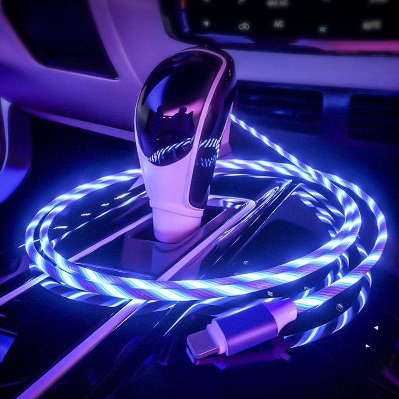 Jual KABEL data led jalan warna warni fast charging micro usb dan tipe ...
