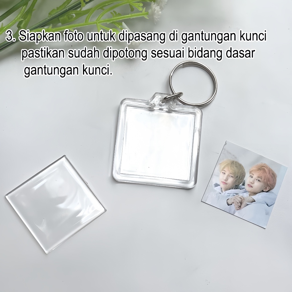 Jual Gantungan Kunci Model Frame Foto Bening Transparent DIY Kotak ...