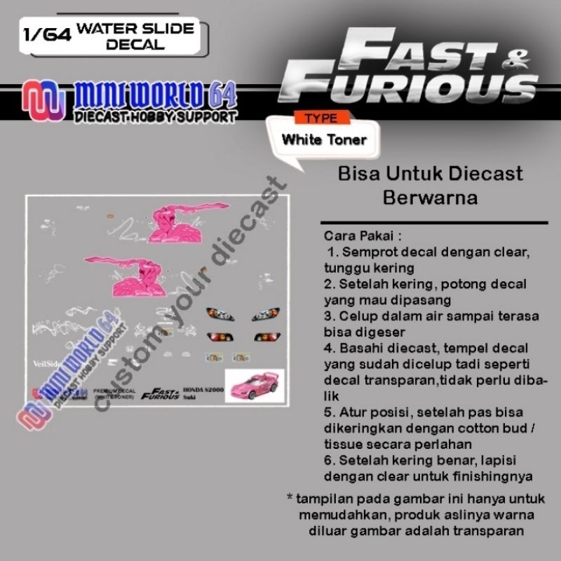 Decalcomanie Bianche Toner WT087 Per Honda/Yuasa - Personalizzazione Hot Wheels 1:64 - Foto 3