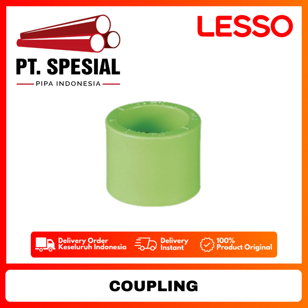 Jual Sock PPR Lesso dn75 / Vlok Sock / Coupler / Coupling PPR Lesso ...