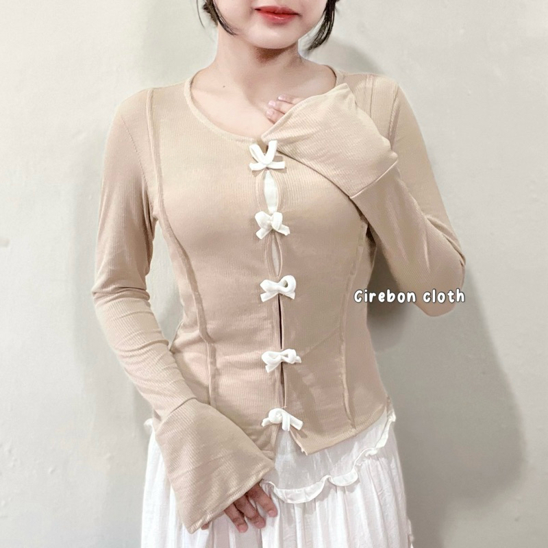 KIYANA Cirebon Cloth - Rosela Blouse Knit / Blouse Pita / Korean Blouse / Blouse Pita Wanita / Blouse Knit Wanita