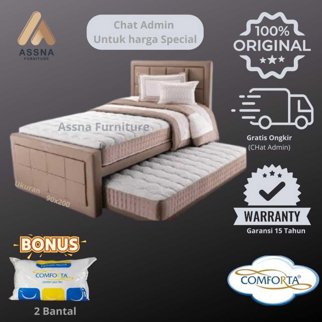 Jual Spring Bed Comforta Comfort Duo 3 in 1 Sorong Full Set Size 90x200 ...