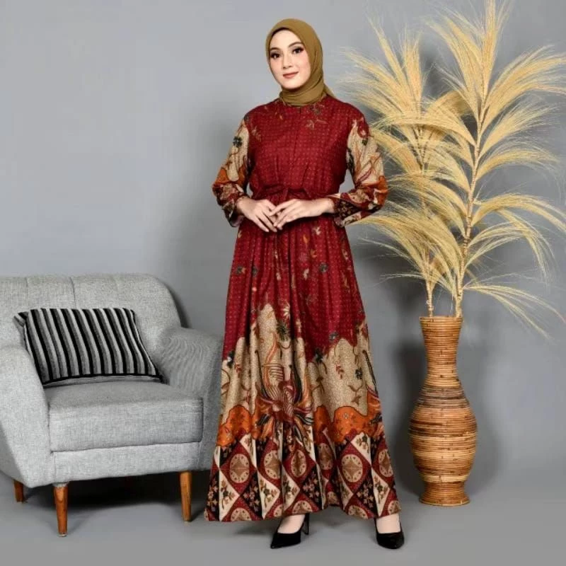 Gamis Batik Modern Tampak Depan